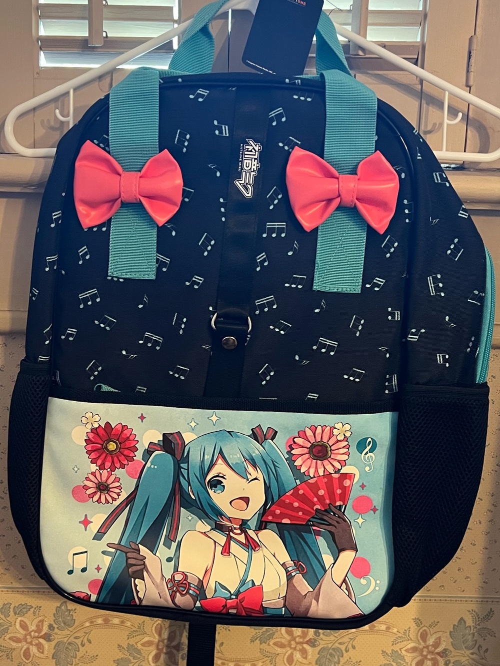 Hatsune Miku Bows and Notes Full-Size Backpack